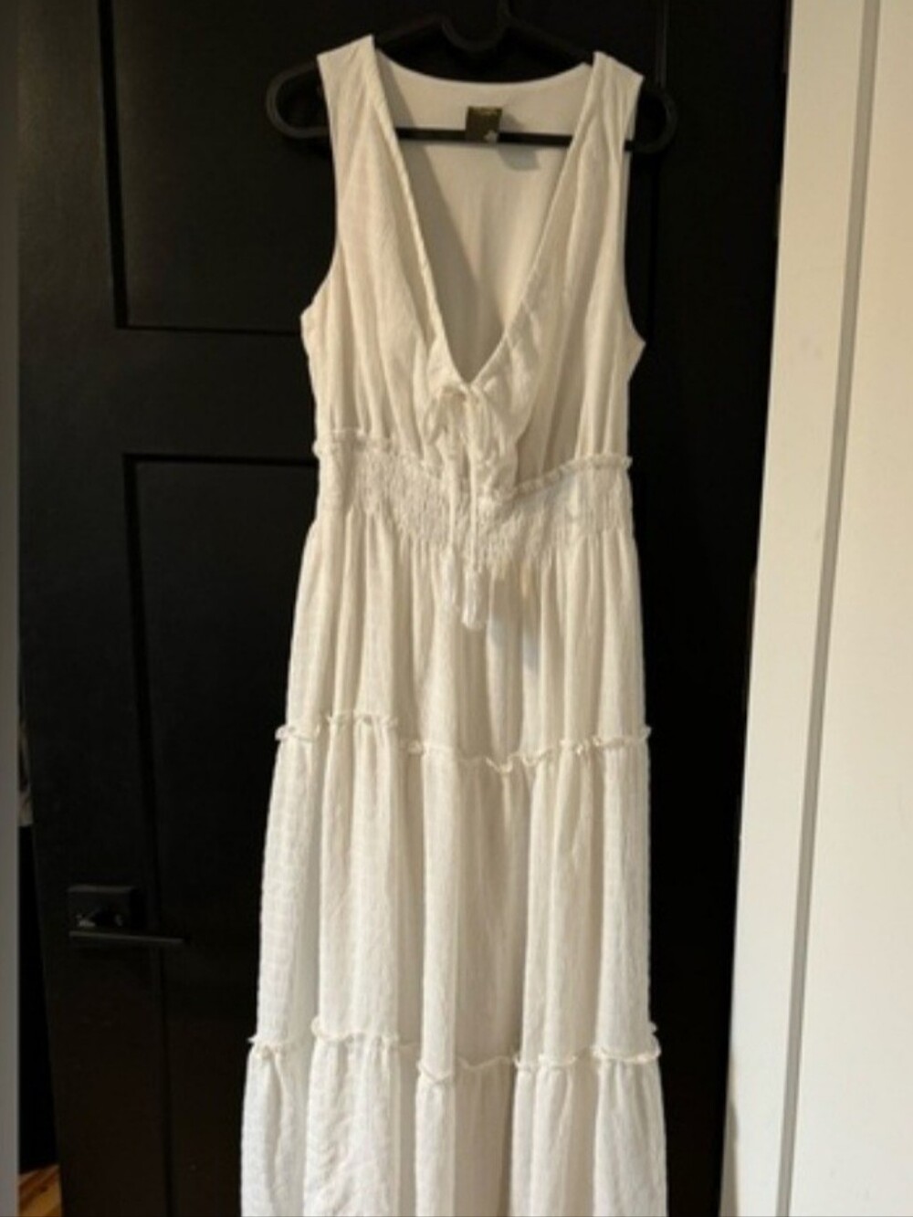Taylor Dresses White Tiered Ruffled Maxi Sundress
